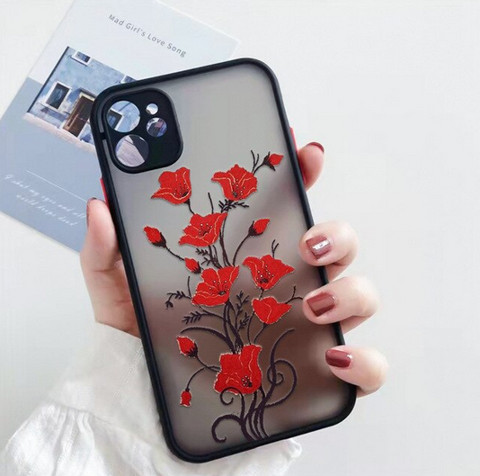 Flower Rose Floral Transparent Cover Case For Samsung Galaxy S23 S22