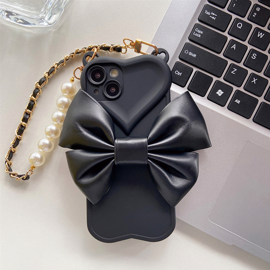 Love Heart Bow Bracelet Chain Case for Apple iPhone 14 13 12 Pro Max