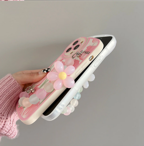 3D Flower Wrist Tulip Cover Case for Apple iPhone 15 14 13 ProMax Mini