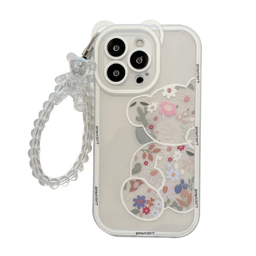 Bear Bracelet Transparent Cover Case for Apple iPhone 15 14 13 12 Pro