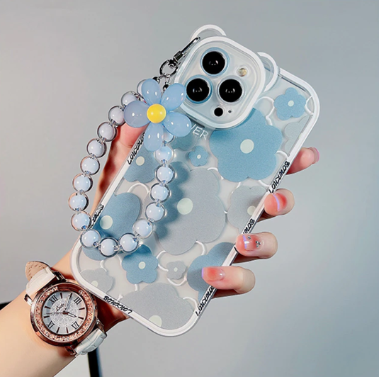 3D Ear Flower Bracelet Cover Case for Apple iPhone 15 14 13 11 Pro Max