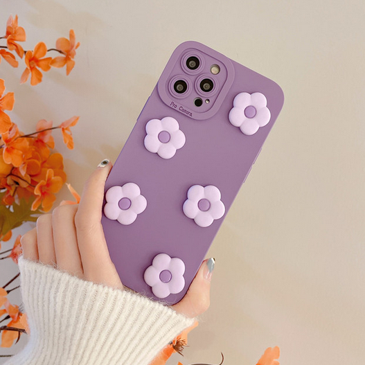 3D Cartoon Flower Cover Case for Apple iPhone 15 14 13 12 Pro Max Mini