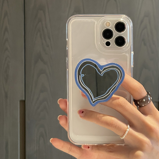 Clear  Mirror Love Holder Stand Case for Apple iPhone 15 14 13 12 Pro
