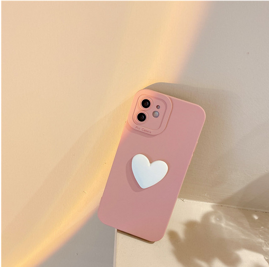 3D Love Heart Lens Protective Case for Apple iPhone 15 14 13 12 ProMax