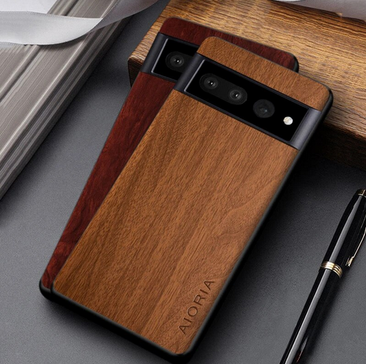 Luxury Wood Pattern PU Leather Cover Case for Google Pixel 7 Pro 7A