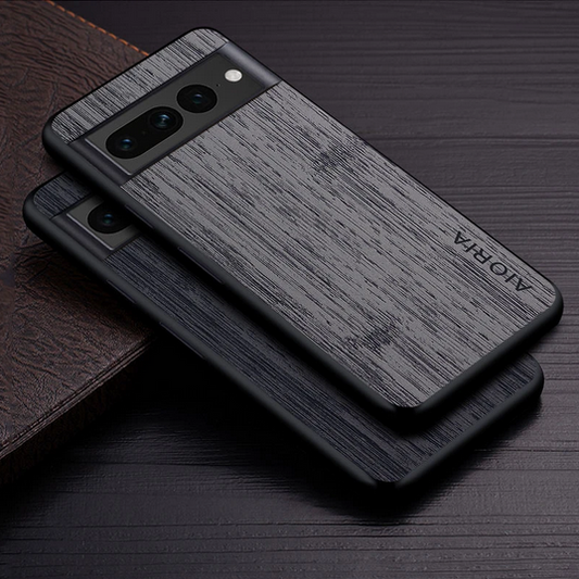 Bamboo Wood Pattern PU Leather Cover Case for Google Pixel 7 Pro 7A