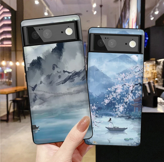 Sky Cloud Scenery Snow Silicone Cover Case for Google Pixel 7 6 Pro 5A