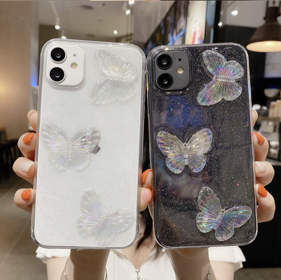 3D Cute Butterfly Clear Case For Samsung Galaxy S23 S22 S21 Plus Ultra