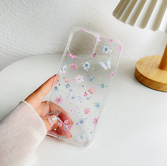 Flower Floral Clear Silicone Case For Samsung Galaxy S23 S22 S21 Ultra