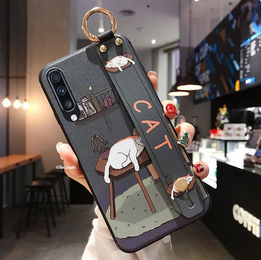 Wrist Strap Cat Rabbit Stand Case For Samsung Galaxy S23 S22 S21 Ultra