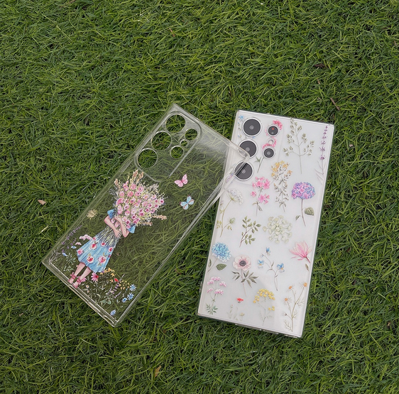 Flowers Colorful Transparent Case For Samsung Galaxy S23 S22 S21 Ultra
