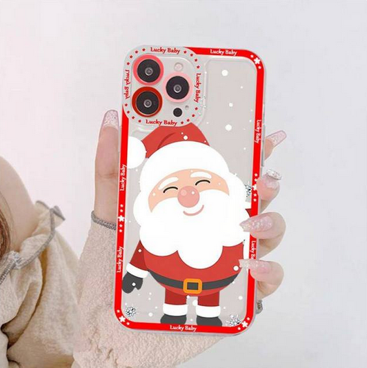 Merry Christmas Santa Claus Clear Case for Apple iPhone 14 13 12 Pro