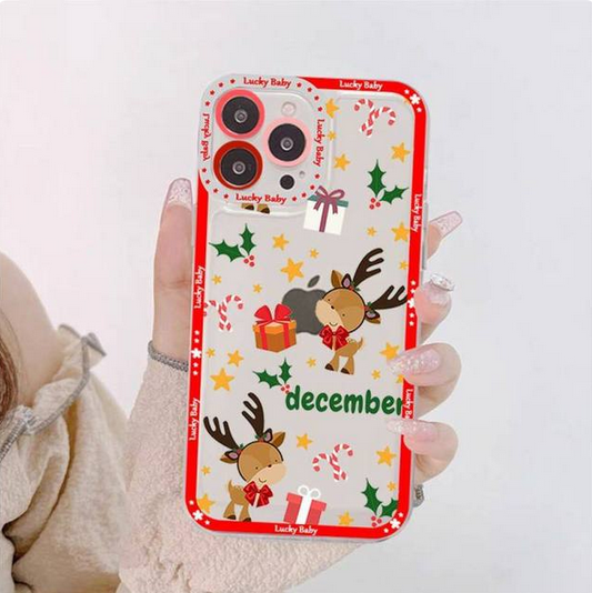 Merry Christmas Santa Claus Clear Case for Apple iPhone 14 13 12 Pro