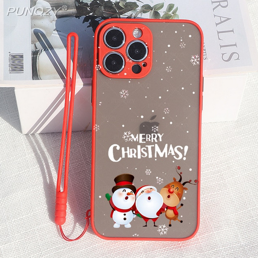 Merry Christmas Transparent Cover Case for Apple iPhone 14 13 12 Pro