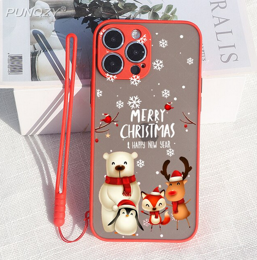 Merry Christmas Transparent Cover Case for Apple iPhone 14 13 12 Pro