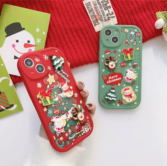 3D Cartoon Santa Claus Christmas Case for Apple iPhone 15 14 13 ProMax