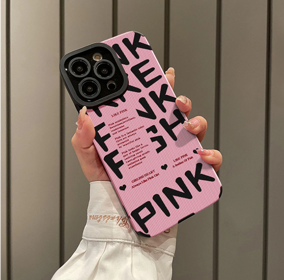 Fashion Pink Ins Letter Case For Apple iPhone 15 14 13 12 11 Pro Max