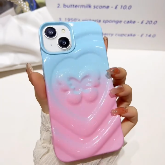 Gradient Color Butterfly Cover Case for Apple iPhone 15 14 13 12 Pro