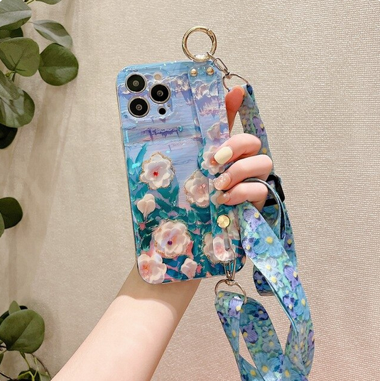 Bling Wristband Strap Flower Cover Case For Samsung Galaxy S23 Plus