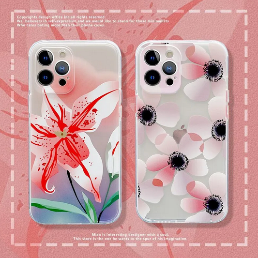 Graffiti Flower Clear Cover Case For Samsung Galaxy S23 S22 S21 Ultra