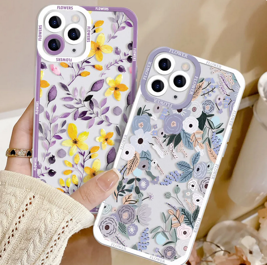 Flower Floral Silicone Clear Case For Apple iPhone 14 13 12 11 Pro Max