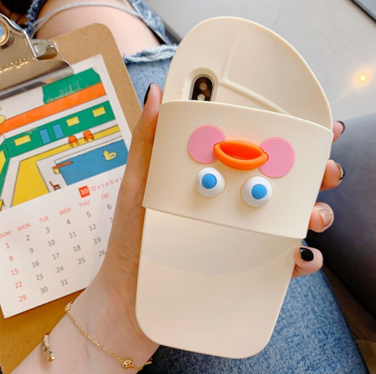 3D Duck Slippers Shoes Funny Case For Apple iPhone 15 14 13 12 Pro Max