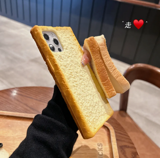 3D Toast Bread Holder Stand Case For Apple iPhone 15 14 13 12 Pro Max