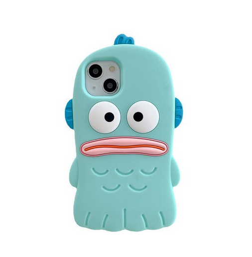 3D Blue Funny Fish Silicone Case For Apple iPhone 15 14 13 12 11 Pro