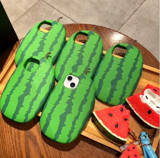3D Watermelon Keychain Cover Case For Apple iPhone 15 14 13 12 11 Pro