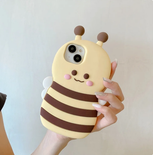 Funny Cartoon 3D Bee Silicone Case For Apple iPhone 15 14 13 12 11 Pro
