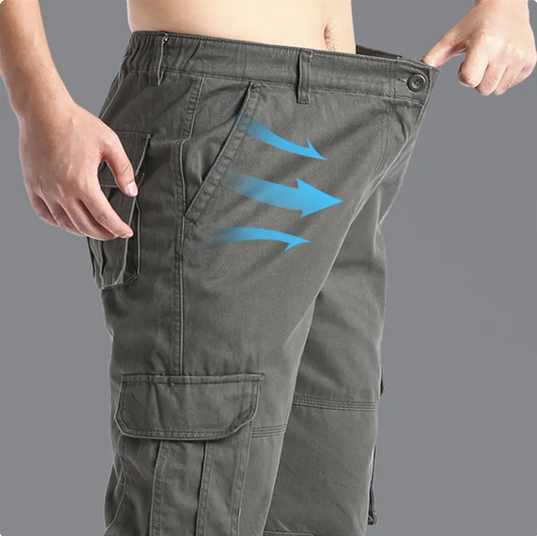 Large Pocket Elastic Waist Pants Trousers Cargo Pants Men Outfit