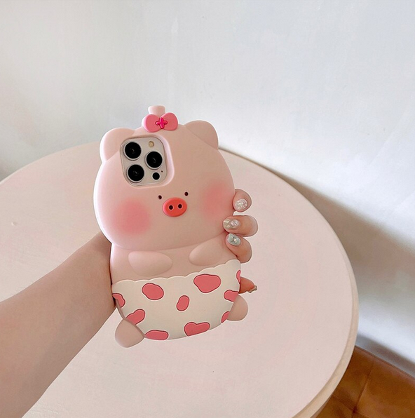 3D Cartoon Pink Pig Cute Case for Apple iPhone 15 14 13 12 11 Pro Max