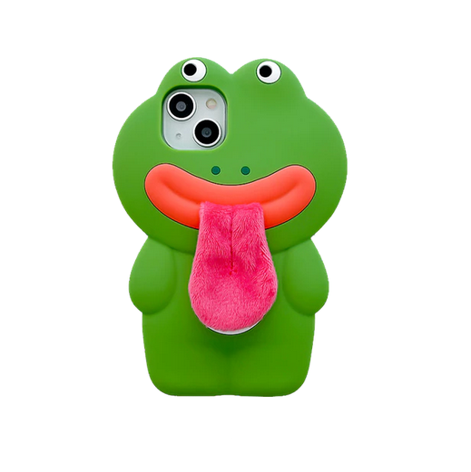 3D Funny Frog Cartoon Green Case for Apple iPhone 15 14 13 12 Pro Max