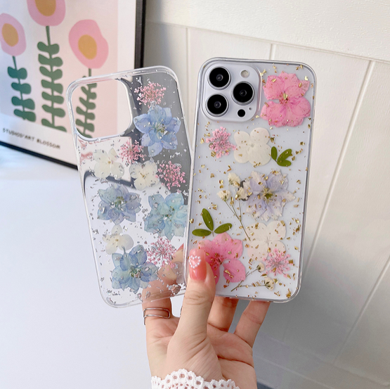 Real Dry Flower Epoxy Clear Case for Apple iPhone 15 14 13 12 Pro Max
