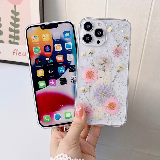Real Dry Flower Epoxy Clear Case for Apple iPhone 15 14 13 12 Pro Max
