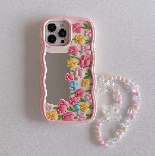 Flower Strap Lanyard Pearl Case for Apple iPhone 15 14 13 12 11 ProMax