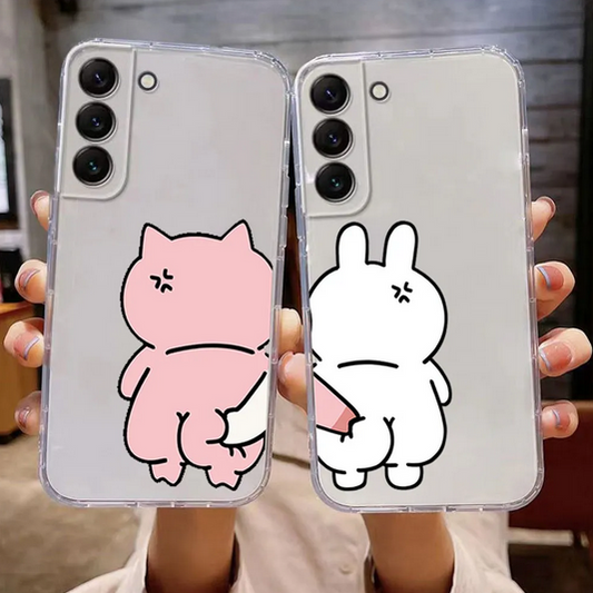 Funny Animal Couple Clear Case For Samsung Galaxy S23 S22 S21 S20 Plus