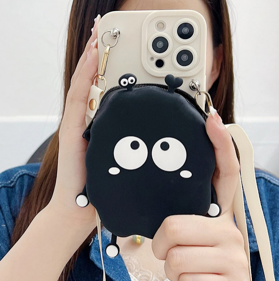 3D Cartoon Wallet Crossbody Funny Case For Apple iPhone 15 14 Pro Max