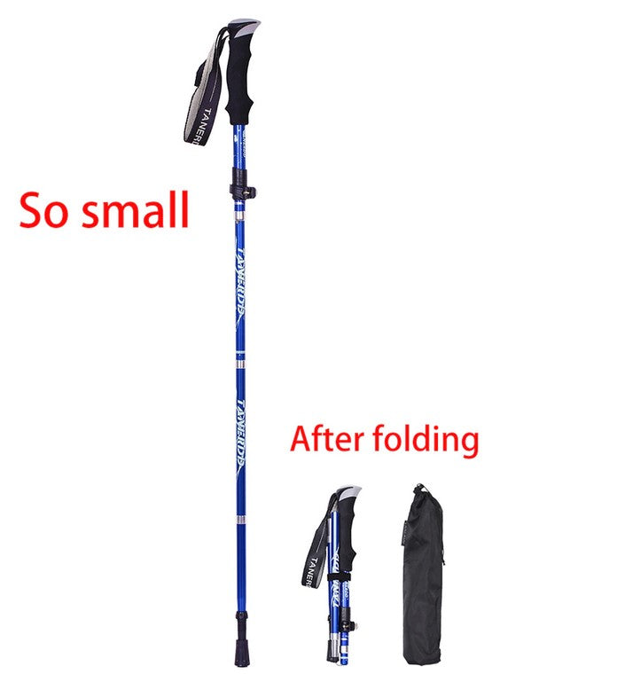 5-Section Carbon Tungsten Steel Walking Stick Hiking Trekking Pole