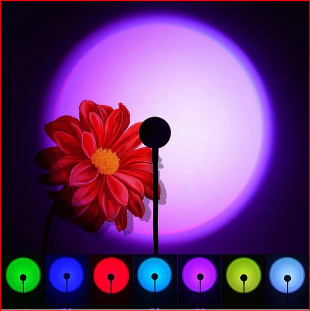 USB Sunset Lamp LED Rainbow Neon Night Light Projector Home Decor Gift