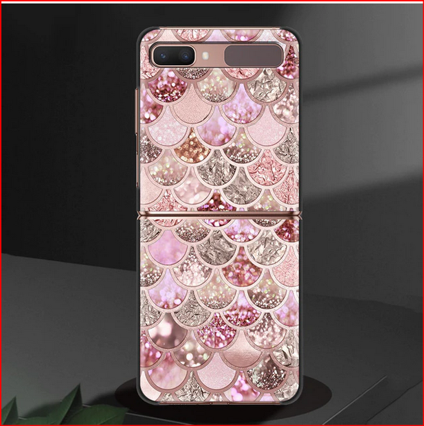 Gold Pink Rose Glitter Hearts Cover Case For Samsung Galaxy Z Flip 3 4