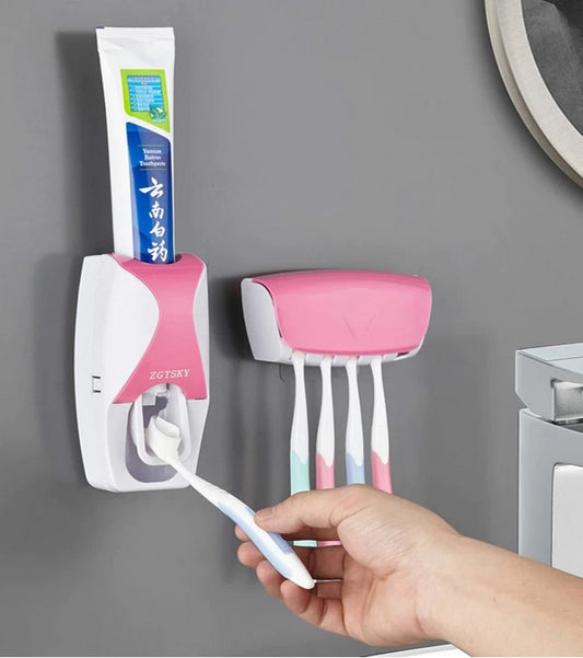 Useful Automatic Toothpaste Dispenser Wall Mount Dust-proof Toothbrush