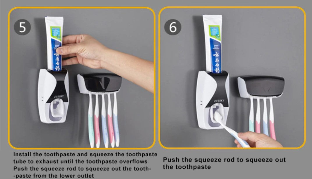 Useful Automatic Toothpaste Dispenser Wall Mount Dust-proof Toothbrush