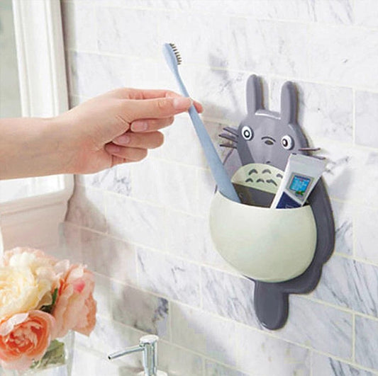 Comfortable Cartoon Toothbrush Wall Mount Holder Bathroom Organizer
