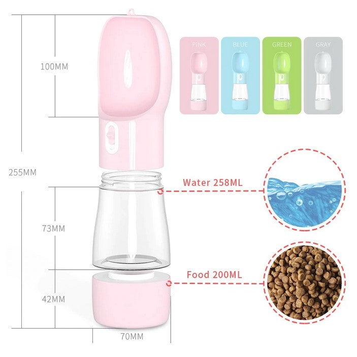 Pet Dog Water and Food Bottle Drinker Feeder Bowl Dispenser Accessory