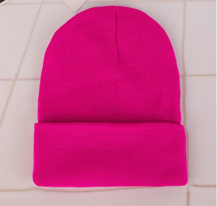Comfortable Winter Hat Woman Knitted Fluorescent Warmer Bonnet Casual
