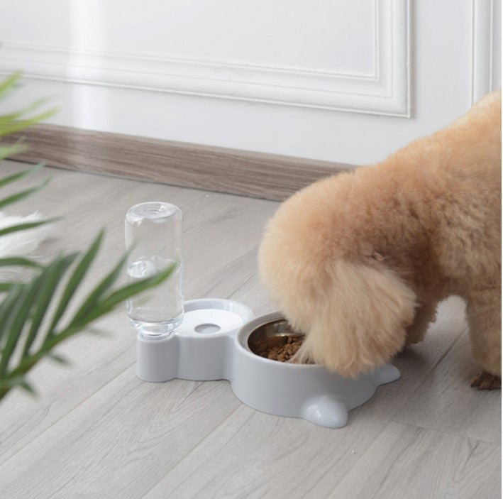 Pet Dog Water Food Bowls Automatic Drinker Feeder Dispenser Accessory