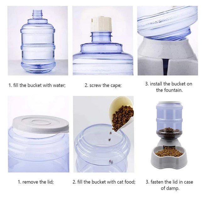 3.8L Pet Dog Water Food Automatic Drinker Feeder Dispenser Accessory