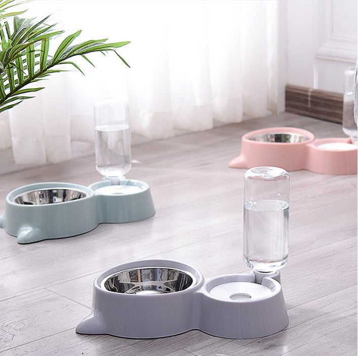 Pet Dog Water Food Bowls Automatic Drinker Feeder Dispenser Accessory