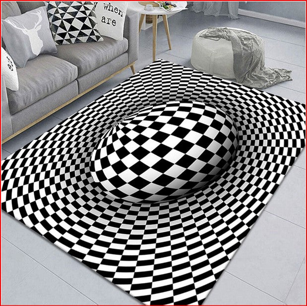 3D Vortex Illusion Non-slip Living Room Carpet Mat Modern Home Decor